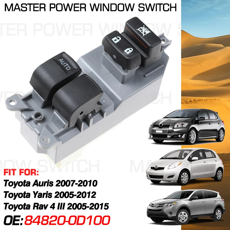 

Electrical Power Window Control Switch 84820-0D100 10 Pins For Toyota Auris Toyota Yaris Toyota Rav 4 III 2005-2015 84820-02230