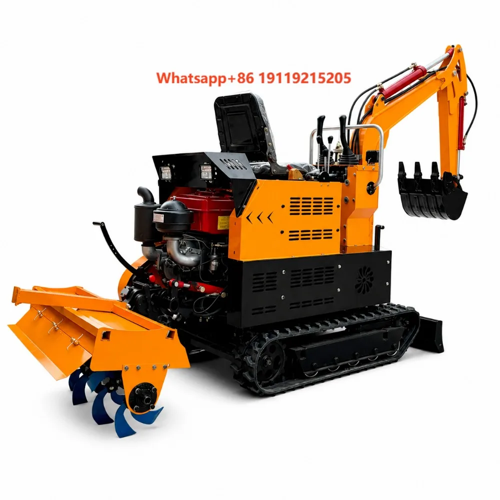Agricultural Mini Digger Tiller Machine with Rotary Blade for Orchard Row Farming Greenhouse Soil Loosening and Cultivation