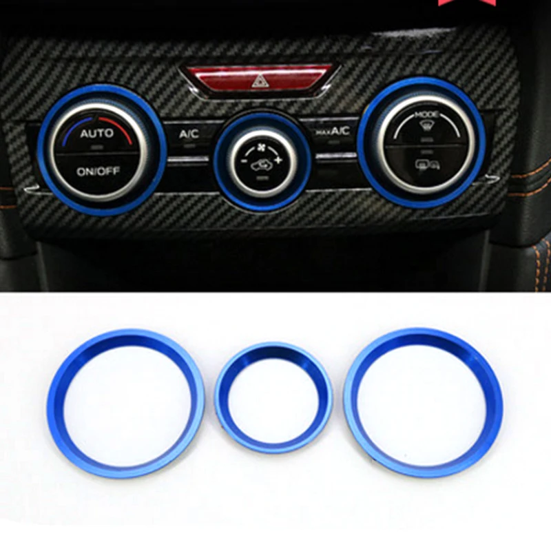 AC Control Knob Ring Cover for 2019+Accessories,Air Condition Switch Volume Trim for Crosstrek XV,Blue