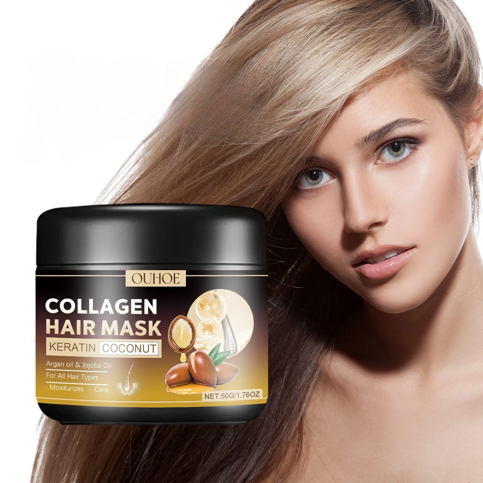 Collagen Hair Mask Repairs Dry and Frizzy Hair, Deeply Moisturizes and Softens Hair, and Provides Hair Care Repair Revitalize