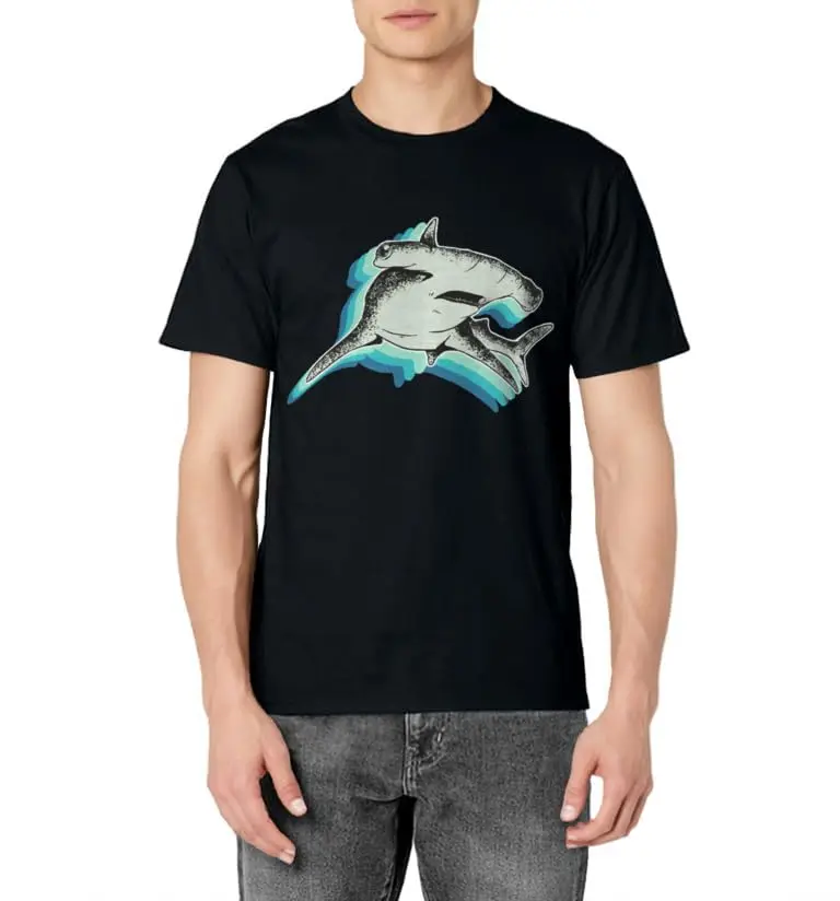 Hot-Selling Fashion Cool Hammerhead Shark Men Women Leisure Drop Pure Nice Cotton Loose Tee