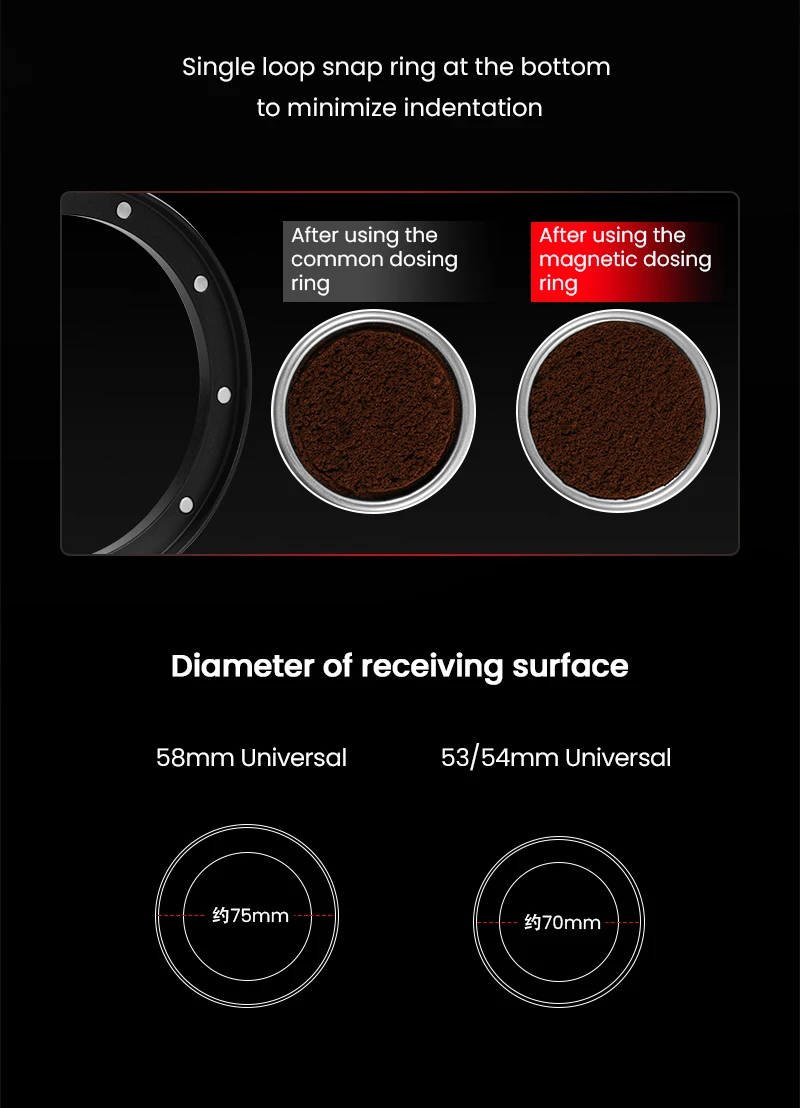 MHW-3BOMBER 51-58mm Magnetischer Kaffee-Dosiertrichter Kompatibel mit 58MM Siebträger Espresso-Dosierring Home Barista Zubehör – Detail 6