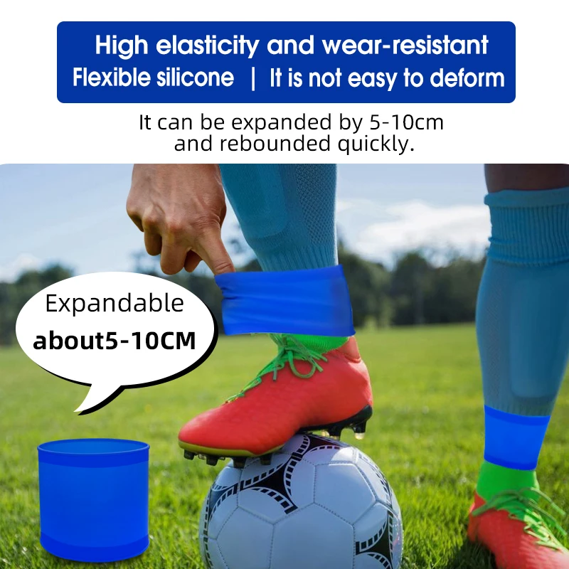 2-Pcs Silicone Soccer Shin Guard Grip Tapes Shin Guard Stays Holders Sports Training Ankle Protection Soccer Band