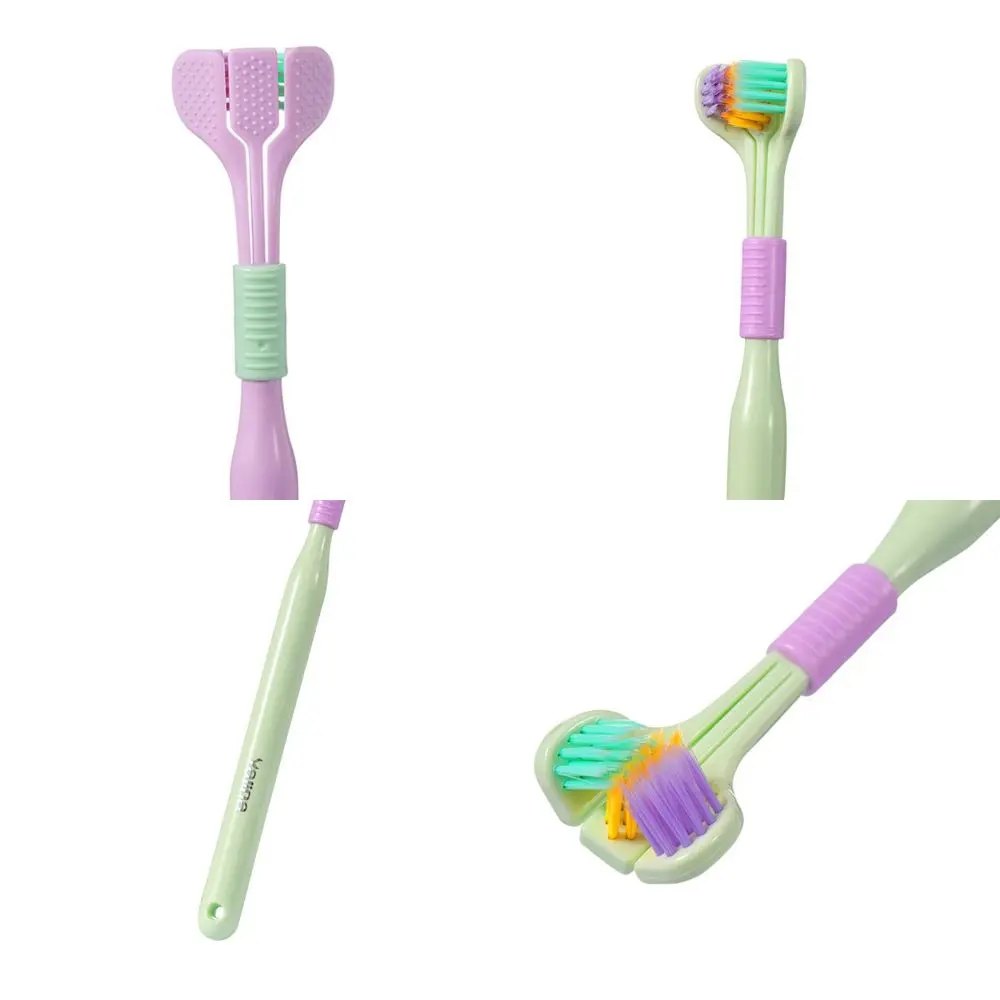 Portable Travel Adult Teeth Clean Ultra Fine Deep Cleaning Tooth Brush Oral Hygiene Tool Oral Care Brush Three Sided Toothbrush