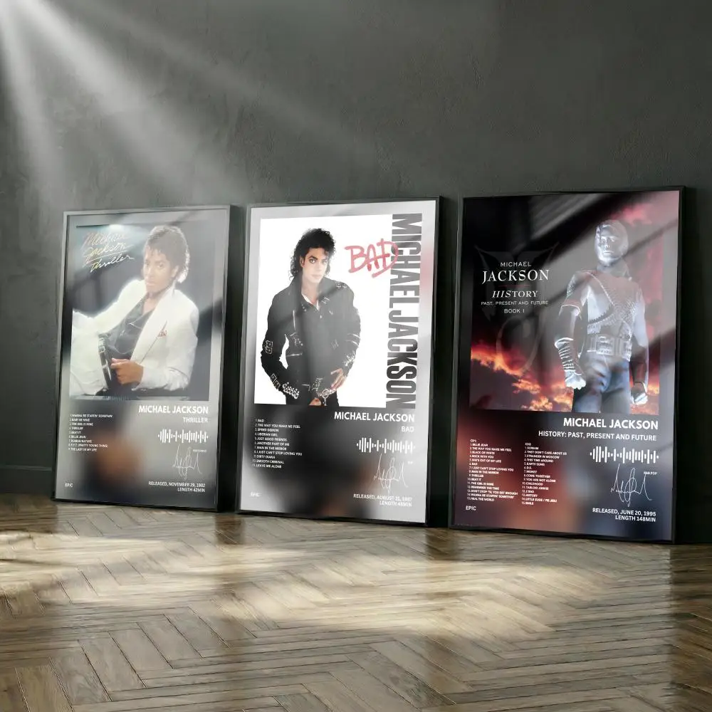 Michael Jackson Poster-Album-Set, modernes Cover-Wandkunst-Set für Zimmer, Leinwandgemälde, Kunstdruck, Heimwanddekoration, Bild, Geschenk
