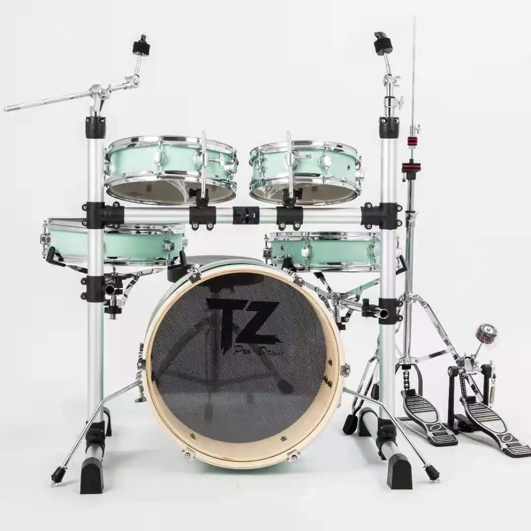 Factory Direct Sales Portable Children's Adult Jazz Drum Sets Five-Drum Two-Snare Birch Wood Percussion Instruments