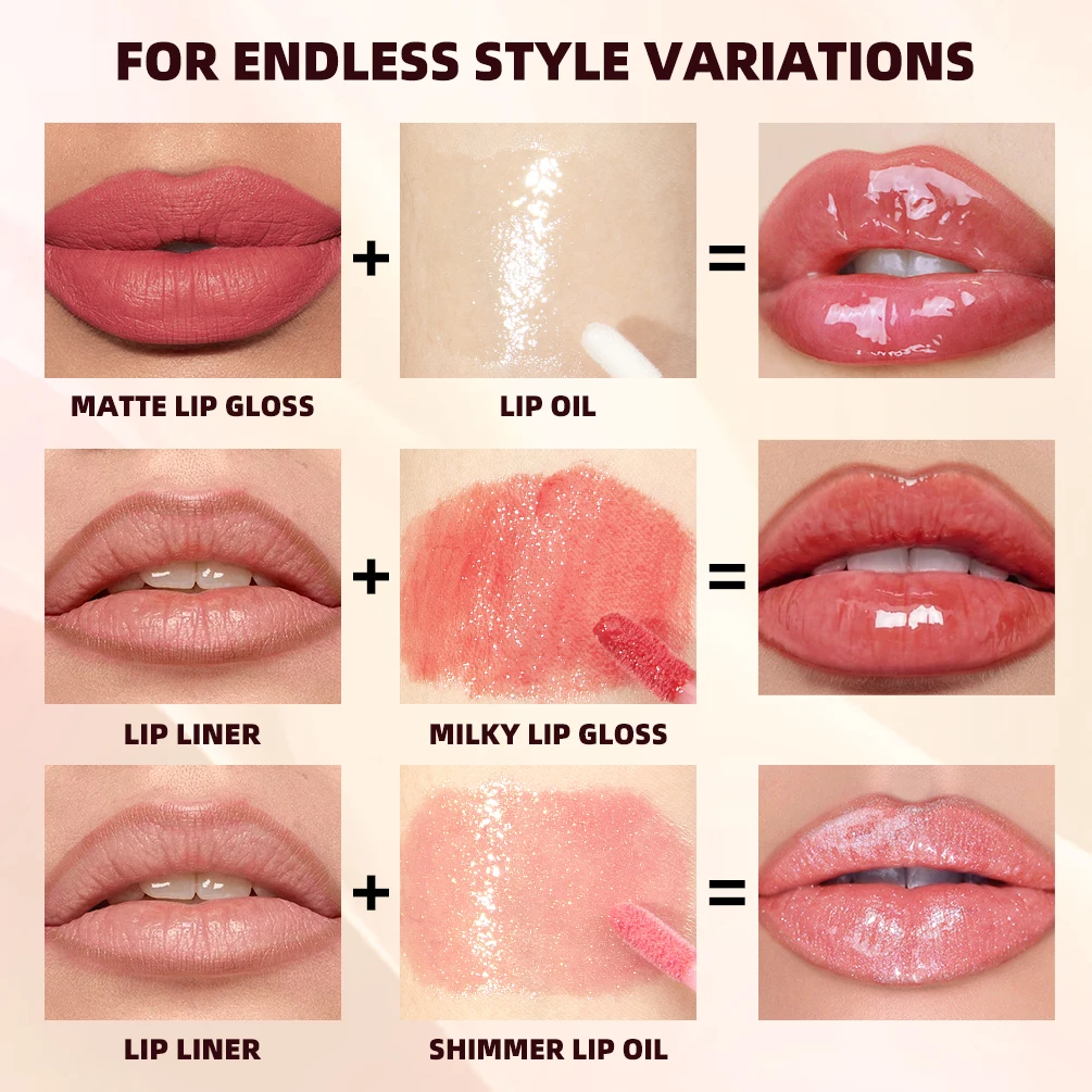 Os kits de cosméticos para festa de cor labial QIBEST incluem 2 * Lipliner, 1 batom líquido fosco, 2 esmaltes labiais espelhados e 1 conjuntos de maquiagem de óleo labial