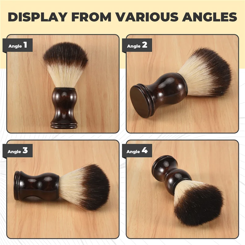 M04K Men Shaving Brush Shave Wooden Handle Facial Beard Cleaning Appliance High Quality Pro Salon Tool Safety Razor Brush