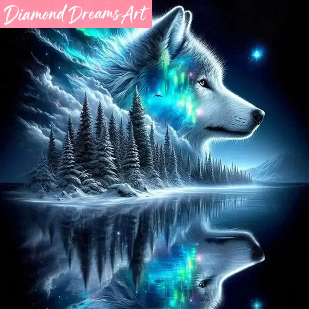 Frameless, Diamond Embroidery Tree Landscape River New Arrival DIY Mosaic Wolf Acrylic Craft Supplies Painting Dog Holiday Gifts