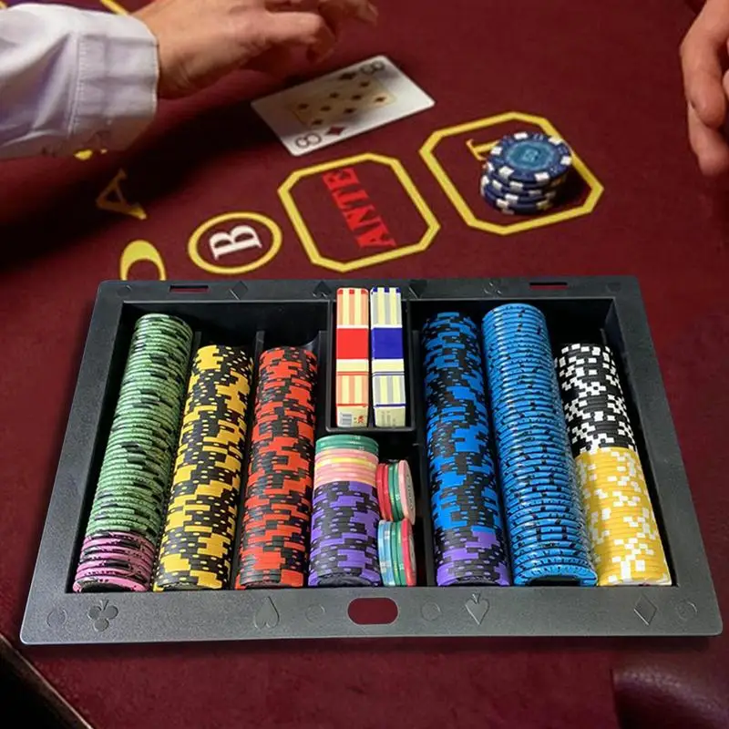 Poker Chip Rack Dealer Table Chip Rack Poker Chip Tray Holder Poker Dealer Chip Tray Discard Storage Tray Card Table Organizing