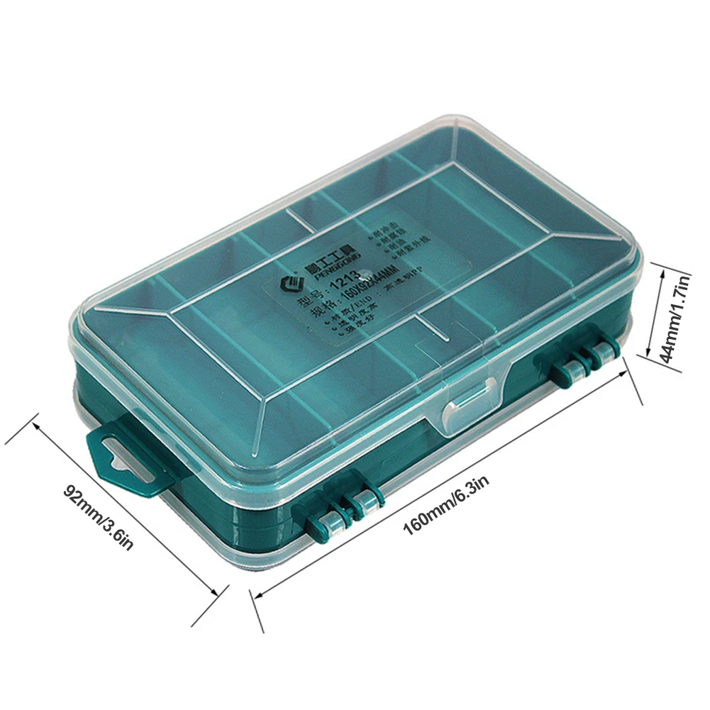 1-3Pcs Plastic Tools Parts Box Storage Nuts Bolts Screws Storage Case Double-Side Hardware Jewelry Transparent Organizer Boxes