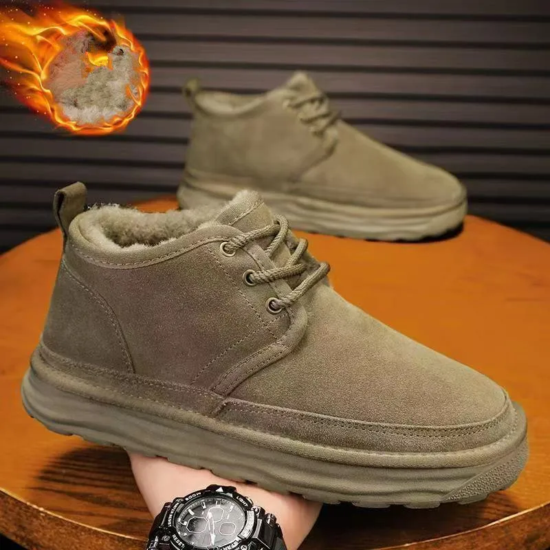 

2026 Men's winter snow boots with thick insulation soft sole for warmth slip resistance outdoor casual wear made cotton material