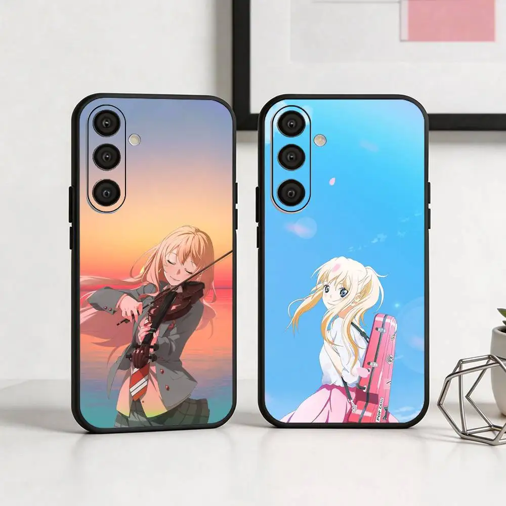 

Anime-Your Lie in April-Kaori Miyazono Phone Case For Samsung A73,A21s,A22,A31,A32,A52,A53,A71,A80,Soft Black Shell