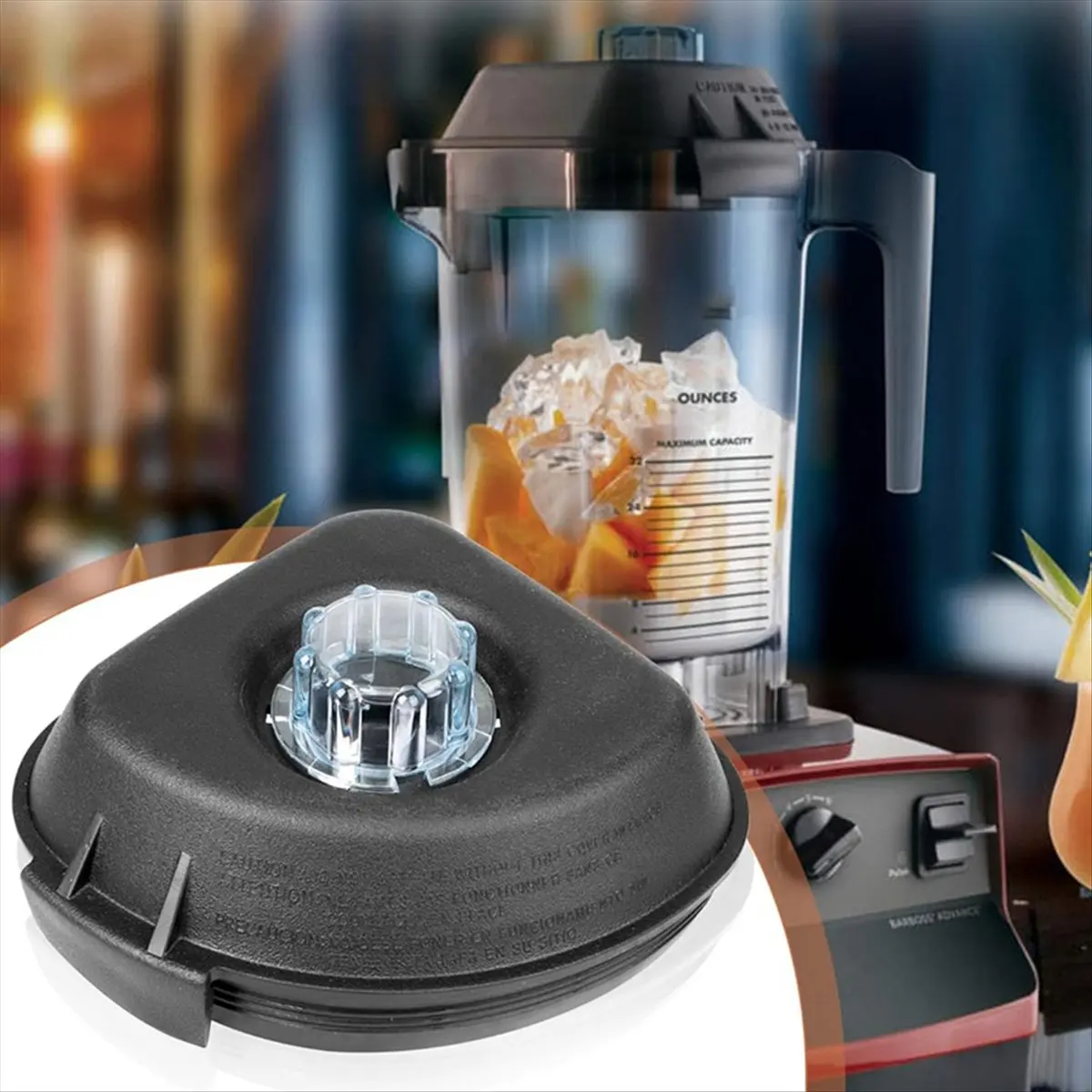 (ESTR) 2 peças de tampa de liquidificador para recipientes Vitamix Advance de 48 onças e 32 onças - Tampa de substituição para liquidificador Vitamix Quiet One, VM0145