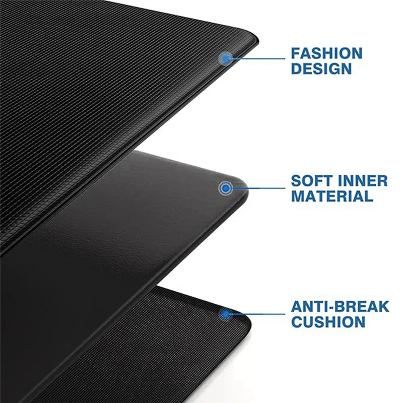 Cushioned Anti Fatigue Kitchen Mats For Floor, Waterproof Kitchen Rug Set For Kitchen, Floor, Office, Black-New