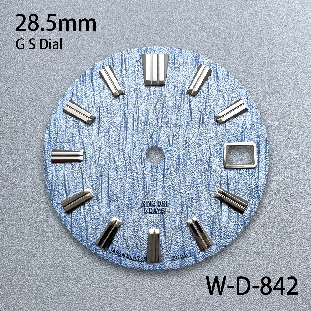 28.5mm GS Logo With Grand S Dial Suitable Fit NH35/NH36/4R/7S Japan Movement Bark Pattern High Quality  Watch Accessories ﻿