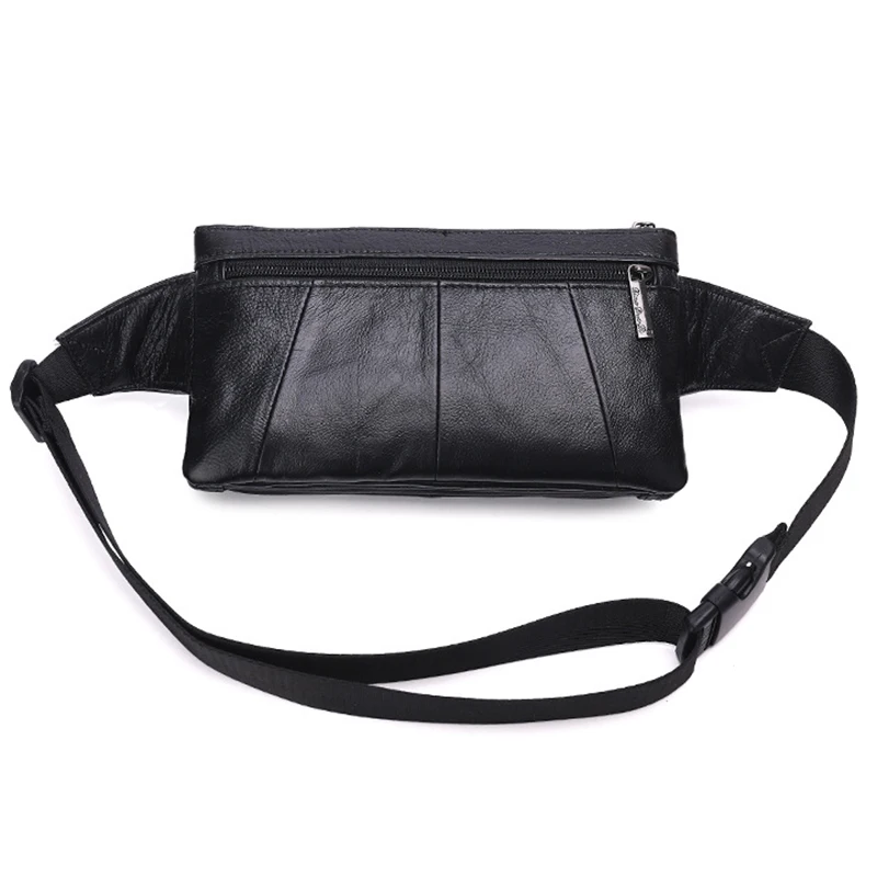 Men Waist Fanny Pack Belt Hip Bag Purse Genuine Leather Travel Fashion Real Cowhide Male Shoulder Sling Chest Cross body Bag