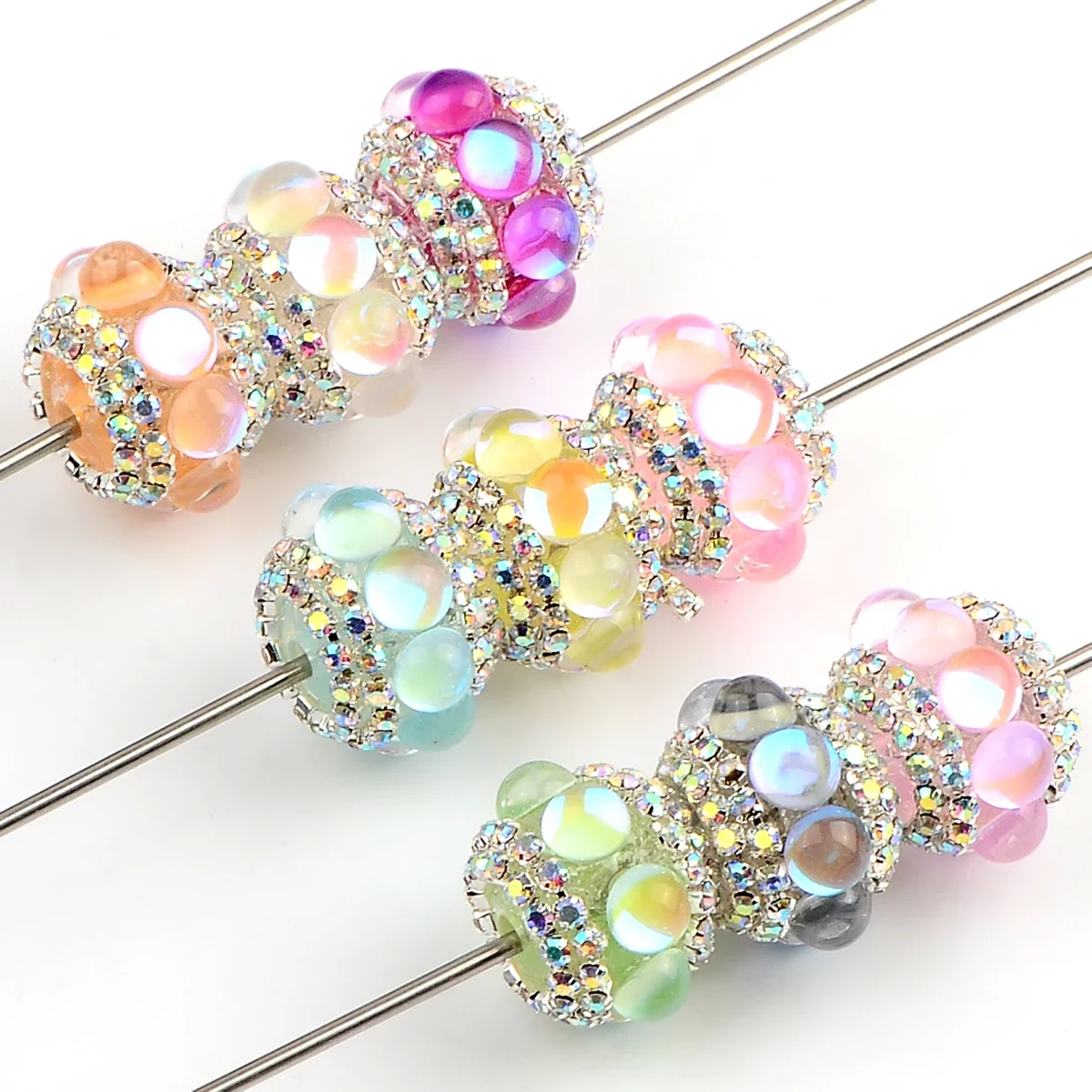5pcs Hand paint Creative Water drop round acrylic beads for jewelry make charm DIY Bracelet Necklace Accessory Loose spaced bead