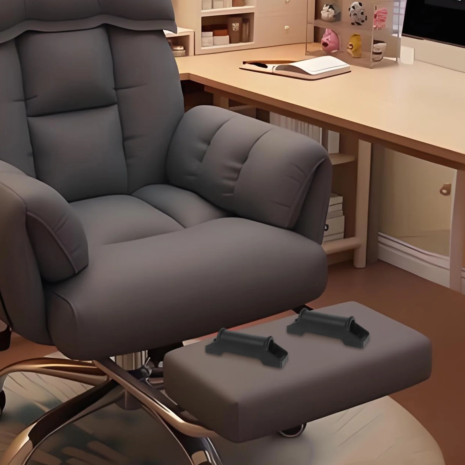 4 قطعة كرسي مكتب مسند القدمين المتزلجون مريح كرسي مكتب استبدال أجزاء السلس مريح مقعد دواسة المتزلجون #1