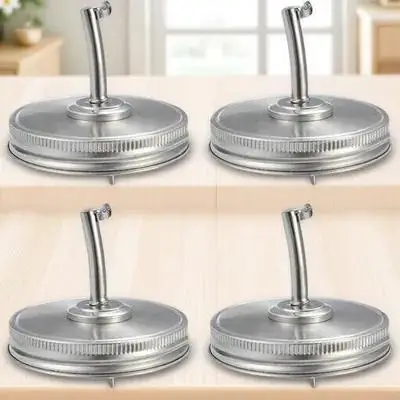 

Alipis 4pcs Stainless Steel Pour Spout Lids for Jar Carafe Oil Dispenser Soap Bottle Liquor Dispensing Can Olive Oil Container