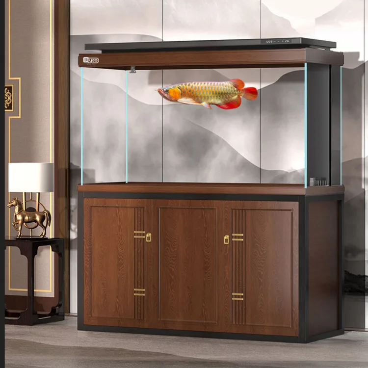 Aquarium Fish tank Living Room Large Bottom Filter Dry and Wet Separation Right Angle Overflow Super Platinum Arowana tank