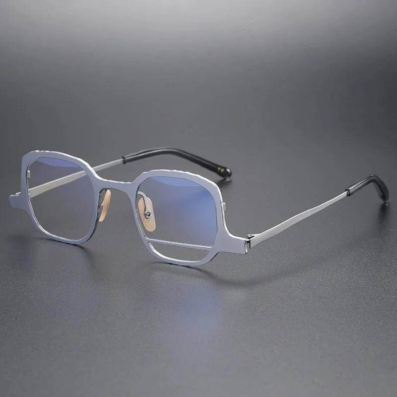 Belight Optical ญี่ปุ่น Dissymmetry Design Vintage Retro Handmade Pure Titanium กรอบแว่นตาเลนส์ MM0072