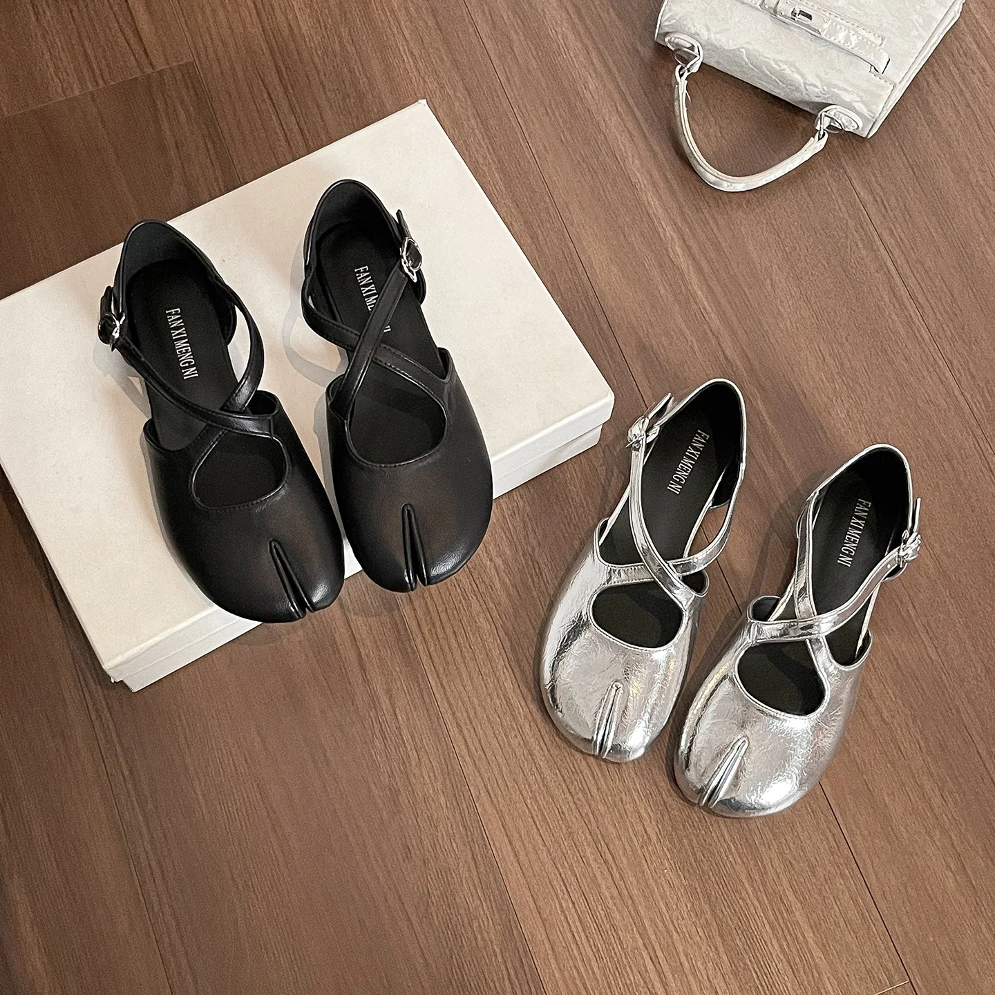 large-size-women's-ballet-flats-cross-band-separate-toe-mary-janes-summer-new-style-slip-on-fashion-single-shoes-breathable