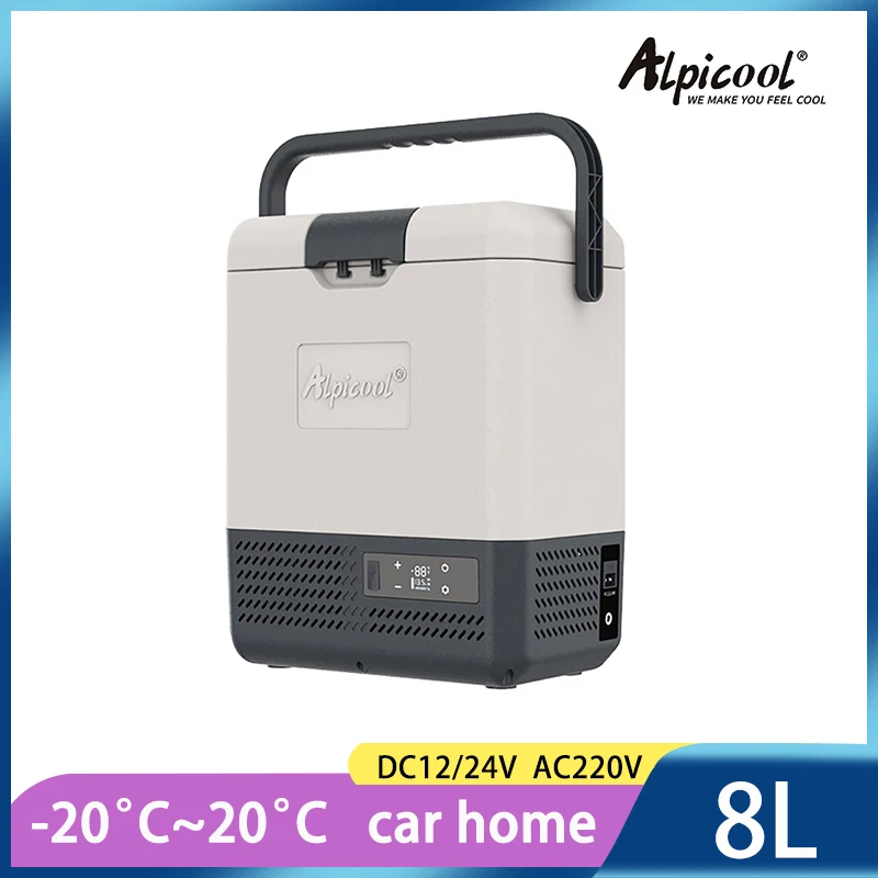 Alpicool P8 Car Fridge 12V Small Freezer Portable Compressor 220V Ice Box Household Vehicle Truck Camping Car Refrigerators