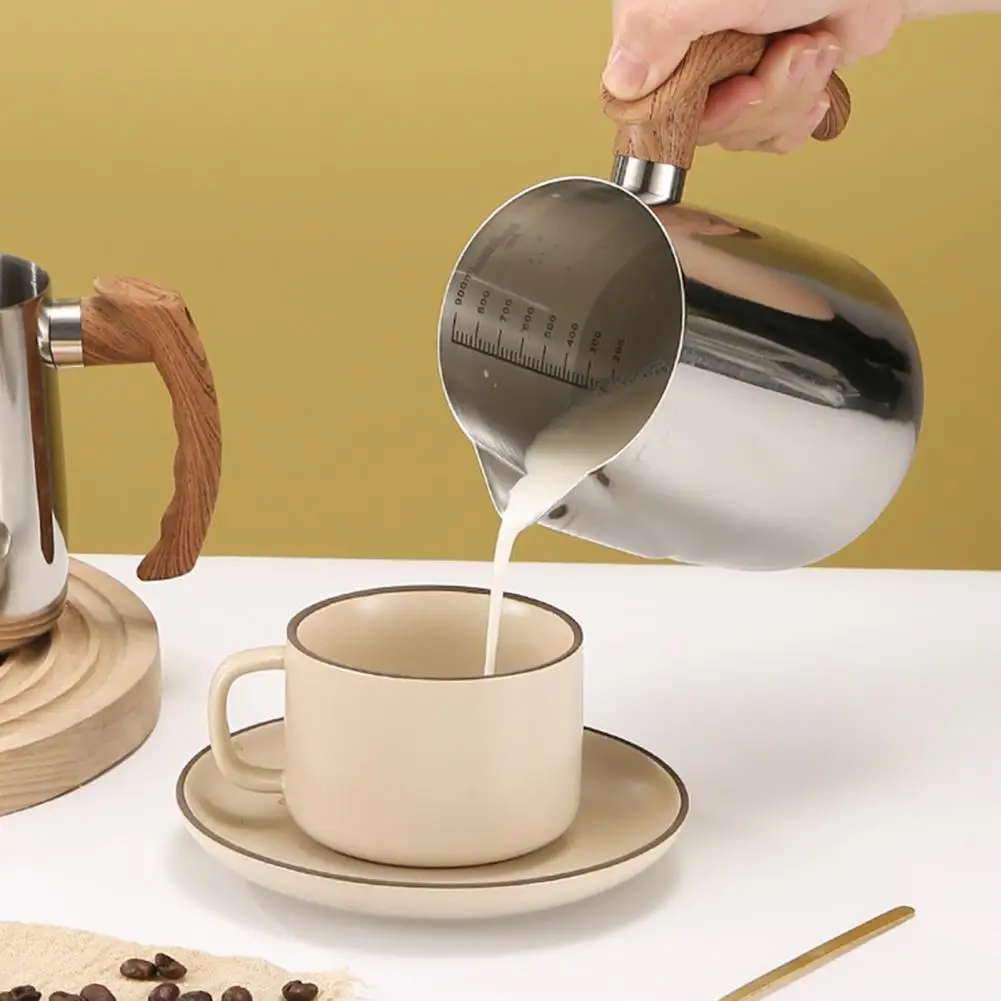 Milk Frothing Pitcher with Scale Latte Art Frothing Pitcher Stainless Steel Milk Frothing Pitcher with for Latte for Coffee