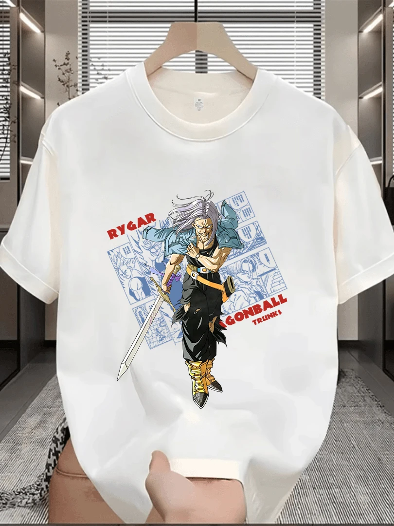 تي شيرت رجالي ونسائي بأكمام قصيرة يتميز بـ Dragon Ball Anime Super Saiyan Vegeta قطن برقبة دائرية نصف كم