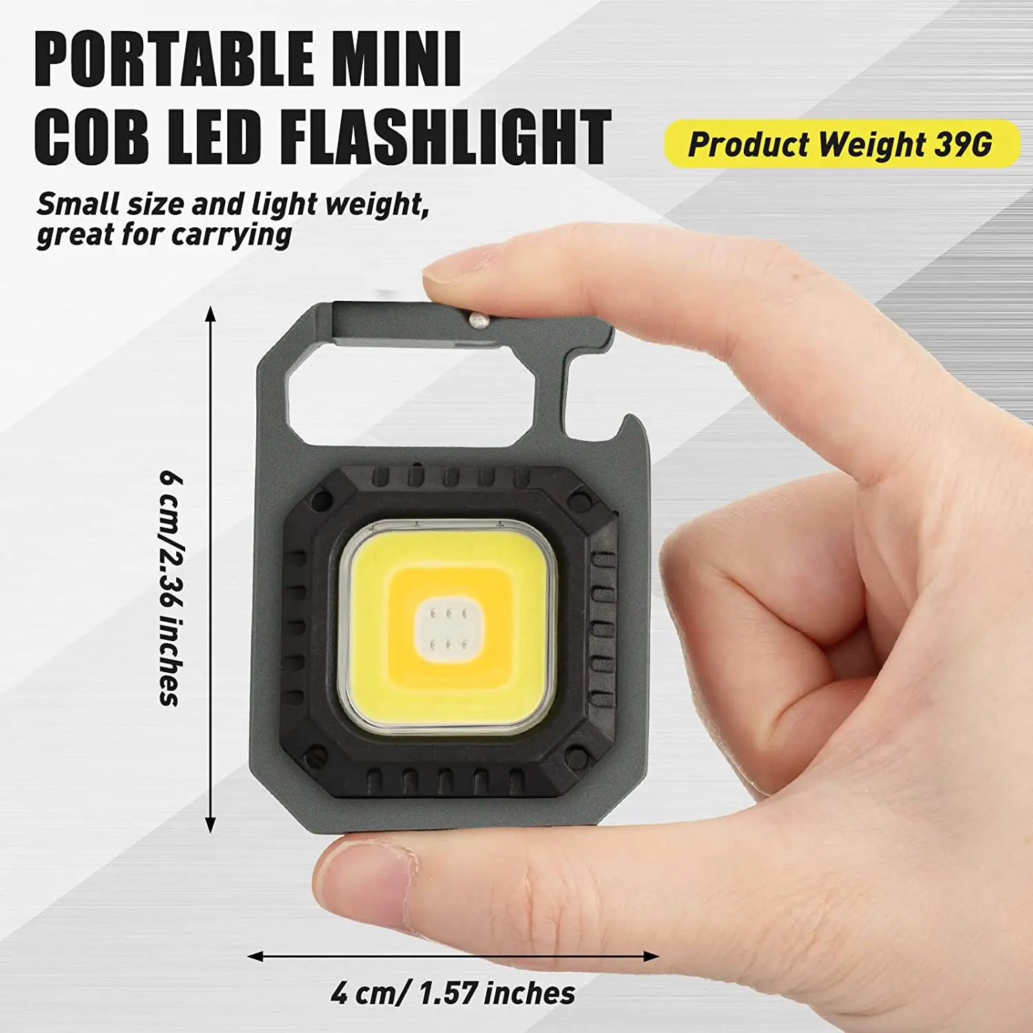 Mini Magnetic COB Keychain Light 800Lumens Bright USB Rechargeable Flashlight 3 Light Modes Portable Folding Bracket Work Lamp