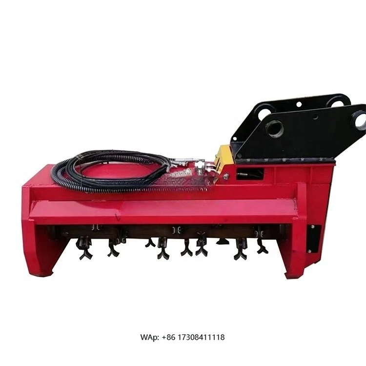 

Excavator with slip steering lawn mower hydraulic lawn flail hammer lawn mower