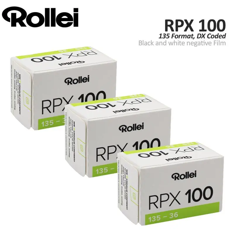 1-10Rolls Rollei RPX 100 135 35mm Black And White Negative Film（36 ExposuresRoll）For Kodak M35 Film Camera (Expiry Date: 1.2027)