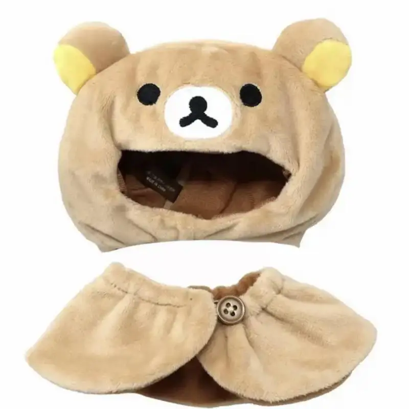 Kawaii Rilakkuma Doll Clothing Cute Cartoon Japanese Anime 10Cm Doll Headgear Cloak Peripheral Decoration Girls Holiday Gifts