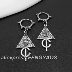 Gothic Vintage Geomitric Triangle Earrings for Women Girls Fashion Pagan Witch Jewelry Accessories Gift Punk Spike Earring