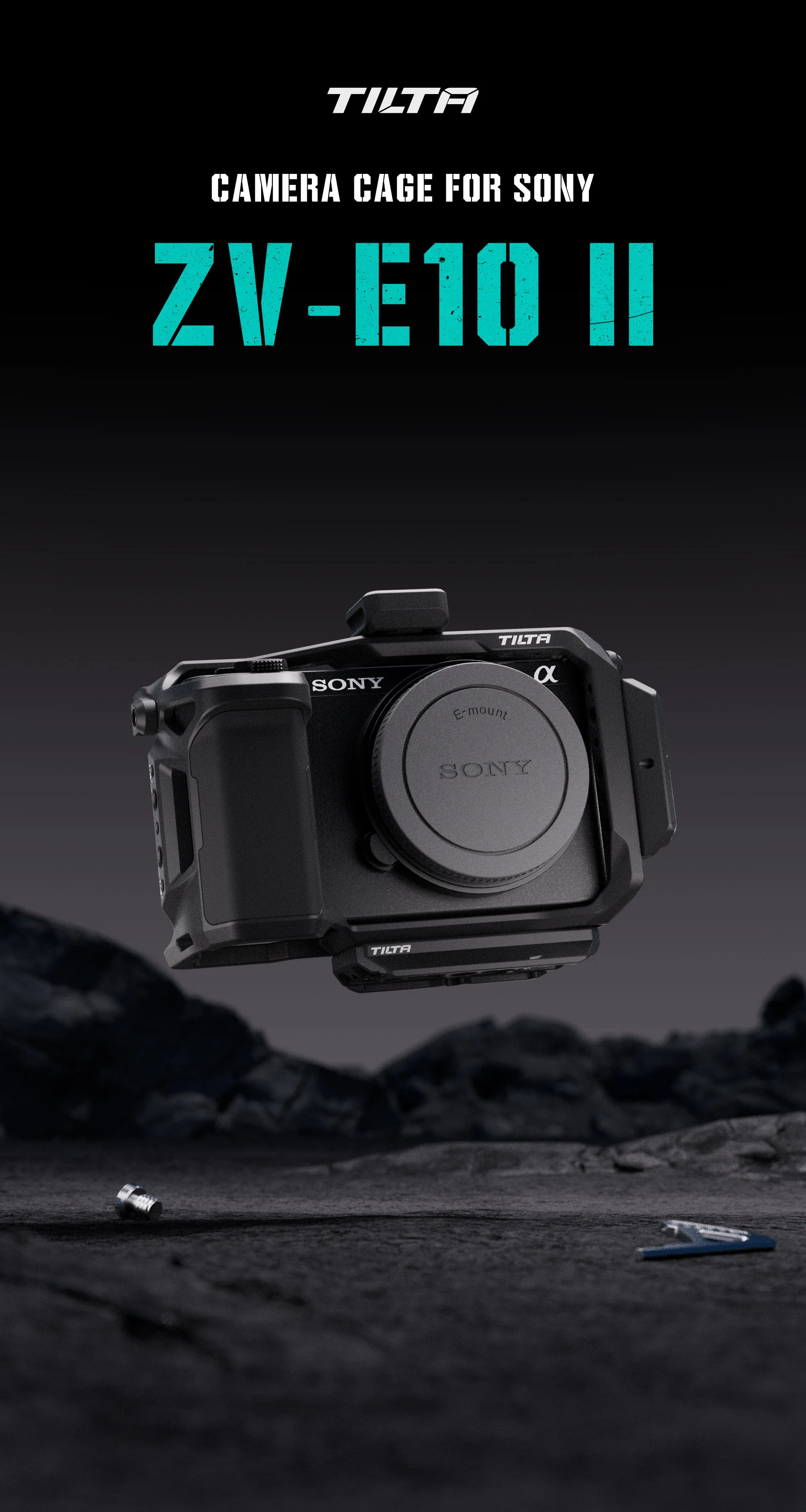 TILTA Kamerakäfig für Sony ZV-E10 II TA-T69-FCC-B mit Arca-Swiss Schnellwechselplatte Kaltschuh – Detail 1