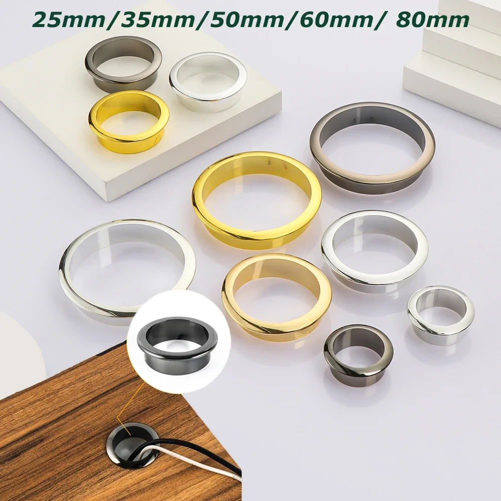 1PC Wire Hole Cover 25-80MM Round Computer Grommet Line Box Office Desk Table Cable Fastener