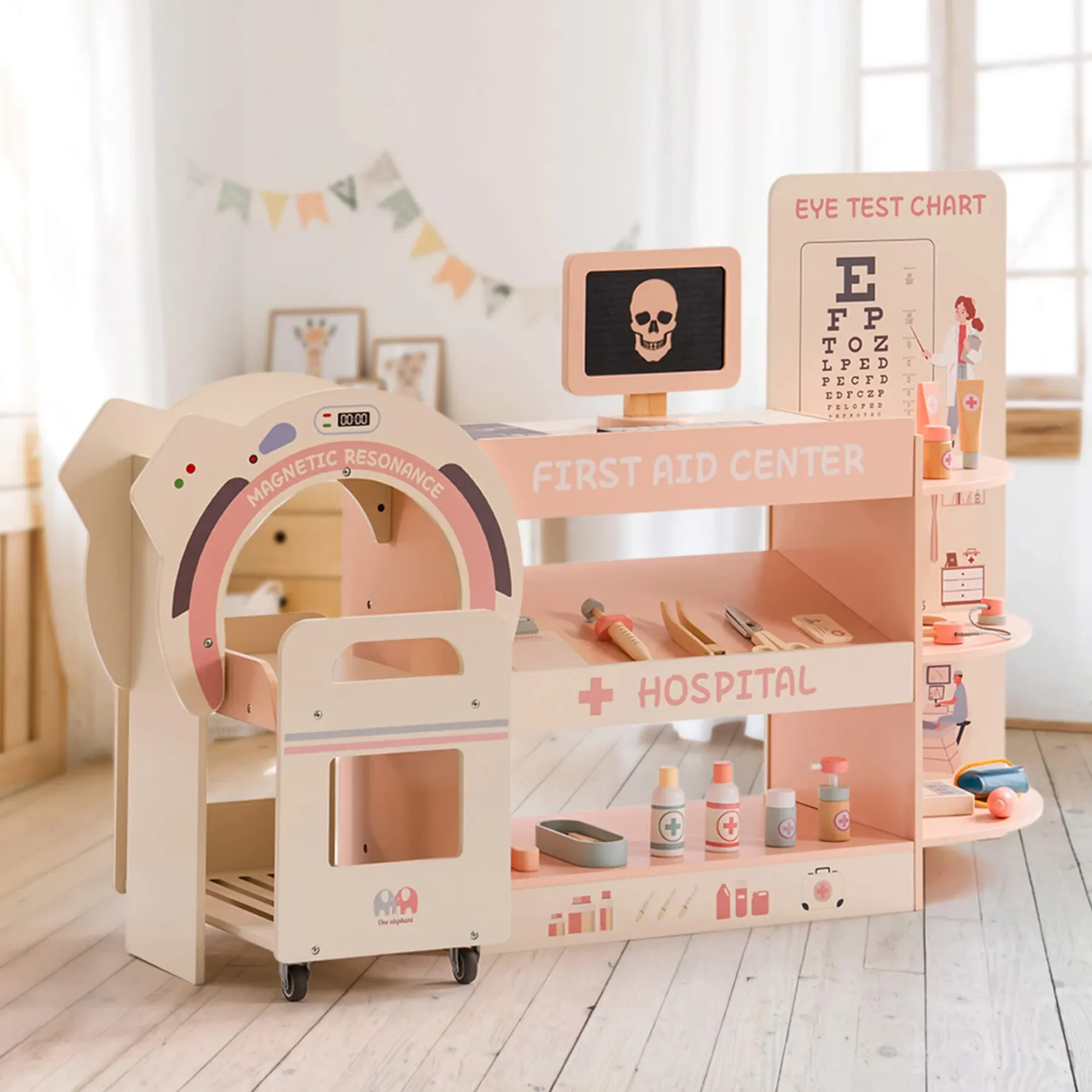 Robotime Robud Houten Doctor's Activity Center Speelgoedset Ziekenhuis Speel Doctor Rol Speelgoed voor Jongen Meisje Cadeau