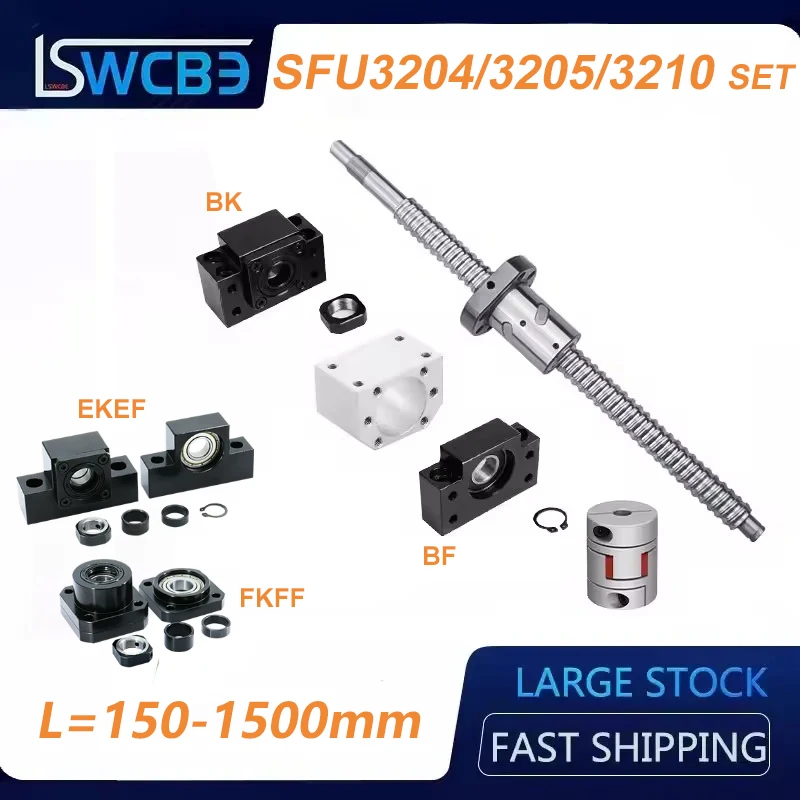 Высокоточная шариковая гайка для шпинделя SFU3204 SFU3205 SFU3210 с обработанными концами + BKBF/EKEF/FKFF25 + муфта XB40*65 + корпус гайки DSG32H