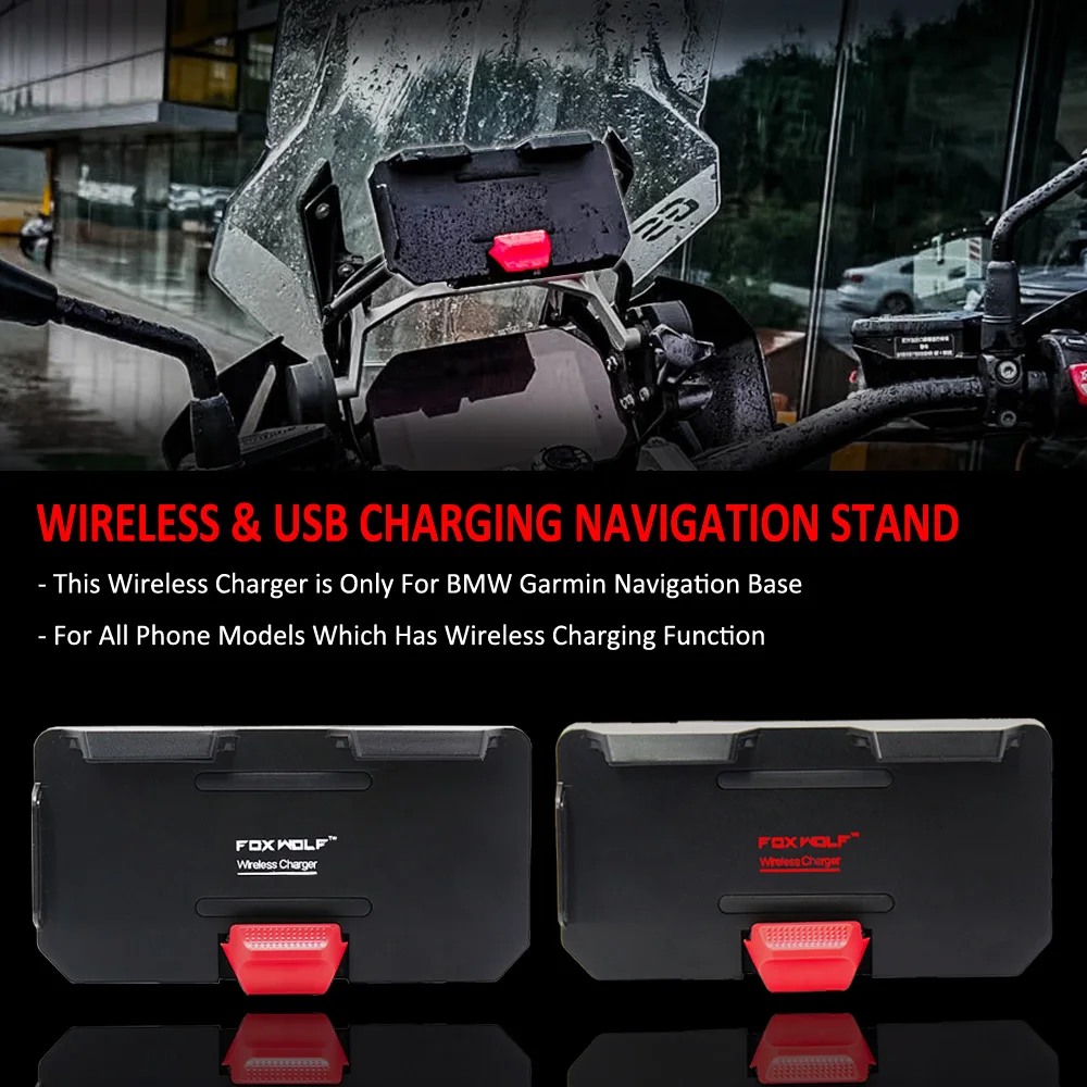

For BMW F900R S1000XR F850GS F750GS R1250GS R1200GS ADV Motorcycle Phone GPS Holder Wireless Charging Navigation Bracket Stand