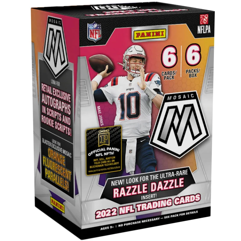 

2022 Panini Mosaic Nfl торговые карты бластер коробка Заводская запечатанная 6 карт в упаковке и 6 упаковок в коробке