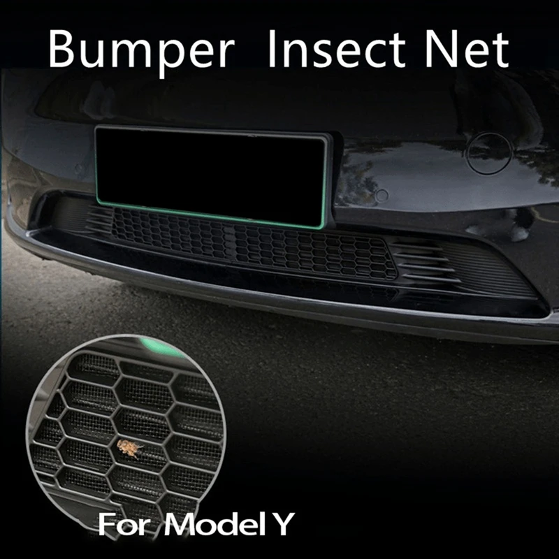 

Front Bumper Lower Wind Net Grille Middle Net Grille Bezel Cover For Tesla Model Y 2020-2022