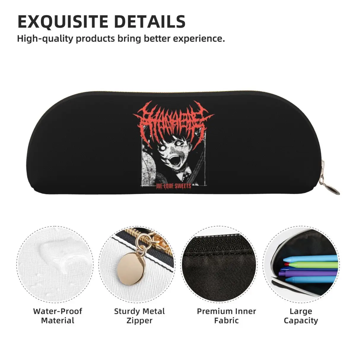 Hanabie Love Sweets 연필 케이스 펜 홀더 보관 문구 용품 대용량 펜 상자 연필 가방 소년 소녀 선물