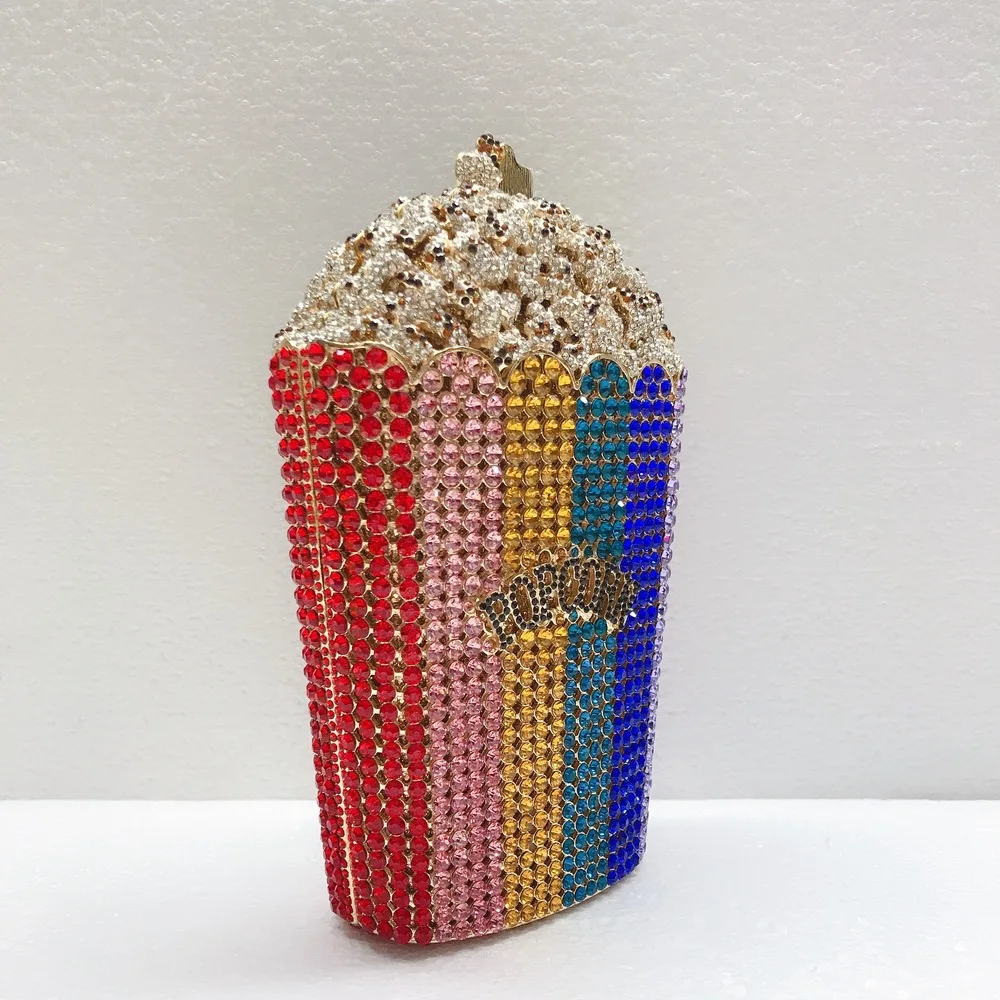 

Clutch Popcorn Clutch Popcorn Diamond Bag Banquet Women's Empty Diamond Dinner High-End Ladies' Banquet Bag Designer Luxury Bags