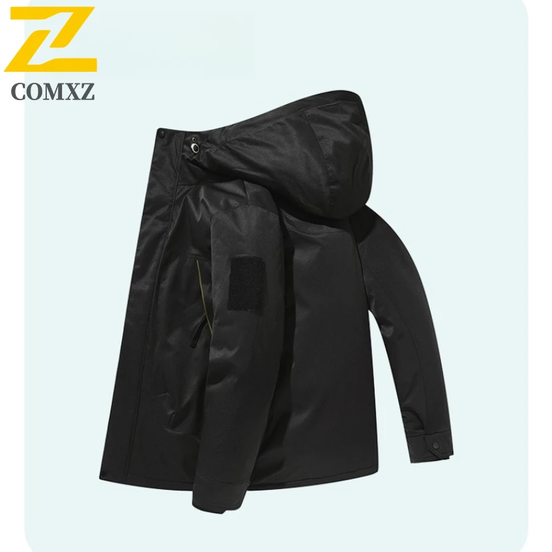 Men Parker Coat 2025 Winter Warm Windproof Waterproof Skiing Workwear Multi-Pocket Outdoor Cold Proof Casual Winter Jacket