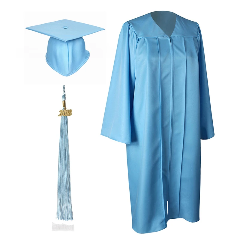 Abito da laurea universitaria College uniforme da studente di scuola superiore secondaria con nappa Bachelor Robes + Set di cappelli indossare vestito adulto bambino