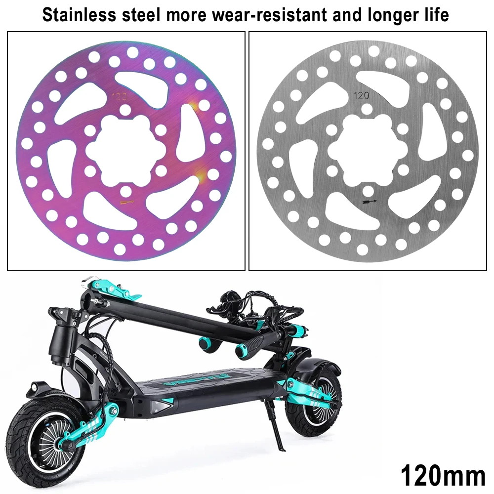 6 Hole Disc Brake for Electric Scooter Rotor Brake with Screws Stainless Steel Rotor Parts For Kaabo Mantis 8 120mm Disc Brake