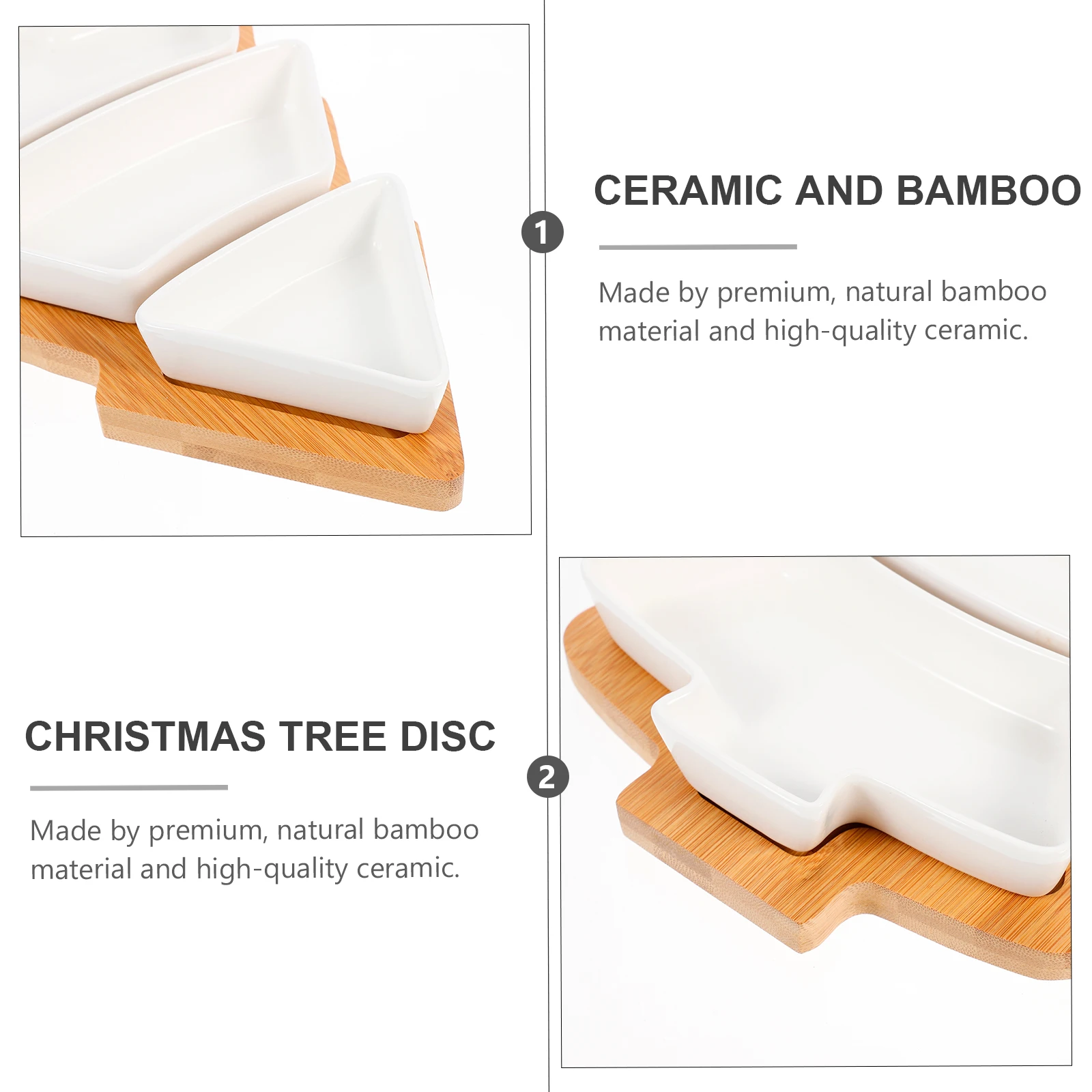

Christmas Tree Bamboo Ceramic Snack Platter Dish Tray Container Dessert Serving Cookie Plates Plate Party Home Bar