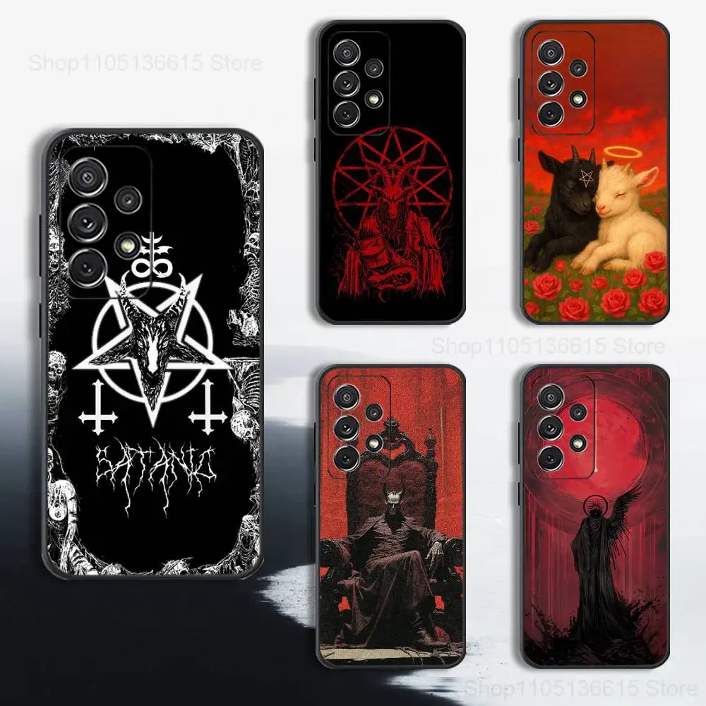 

Hell Satanic Art Phone Case For Samsung S25,S24,S23,S22,S21,S20,S10,S9,Ultra,Plus,Lite,FE,Soft Silicone Black Cover