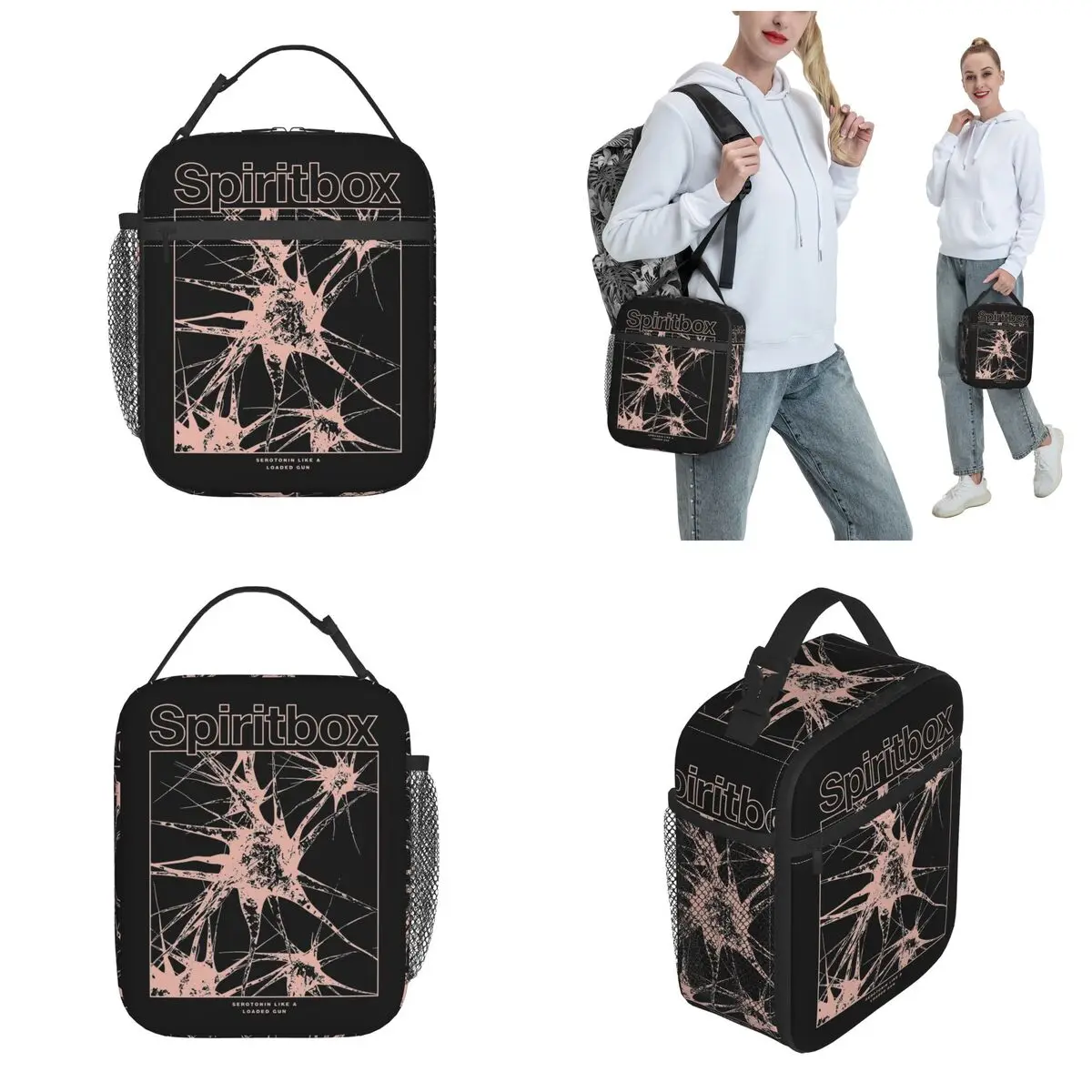 Fasion Spiritbox Insulated Lunch Bags Storage Food Box Portable Cooler Thermal Lunch Box For Picnic